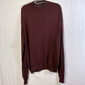 Pronto Uomo Merlot Colored Sweater Size XL long sleeve Silk Cotton New